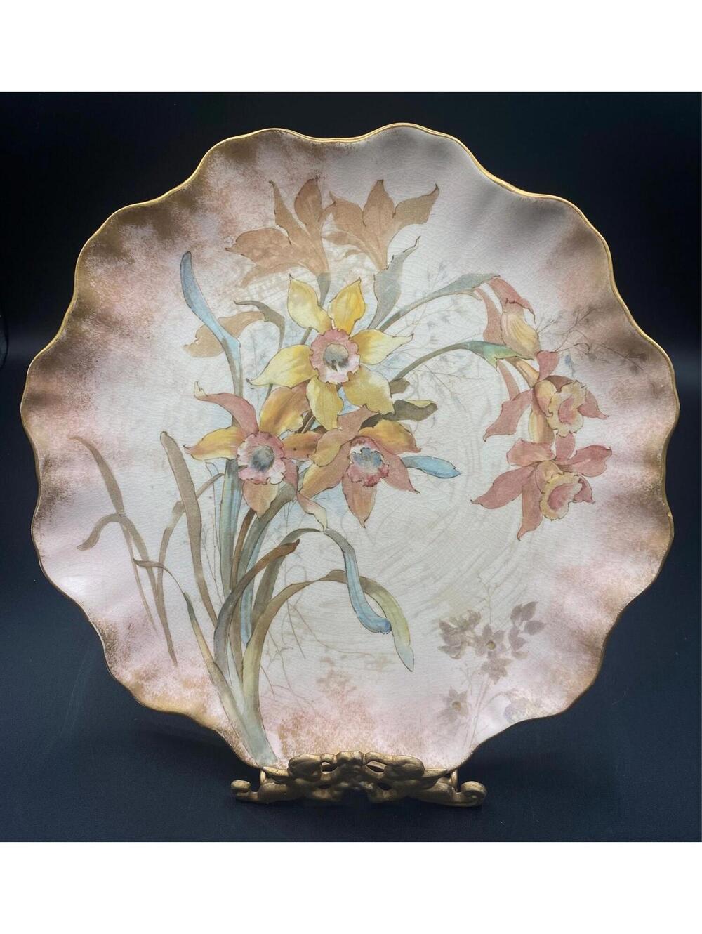 Antique Doulton Burslem Aesthetic Movement Cabinet Plate c.1880s